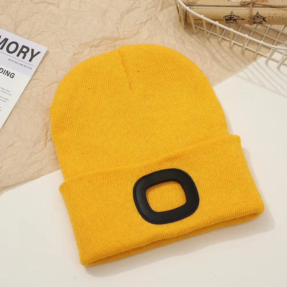 GlowGear™ LED Beanie Hat: USB Rechargeable Winter Headlamp Cap for Warmth & Hands-Free Light